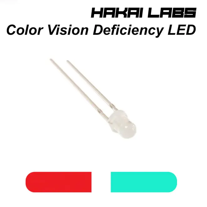 Hakai Labs Color Vision Deficiency LED (CVD LED) - Red and teal bi-color LED designed for accessibility in eurorack modules