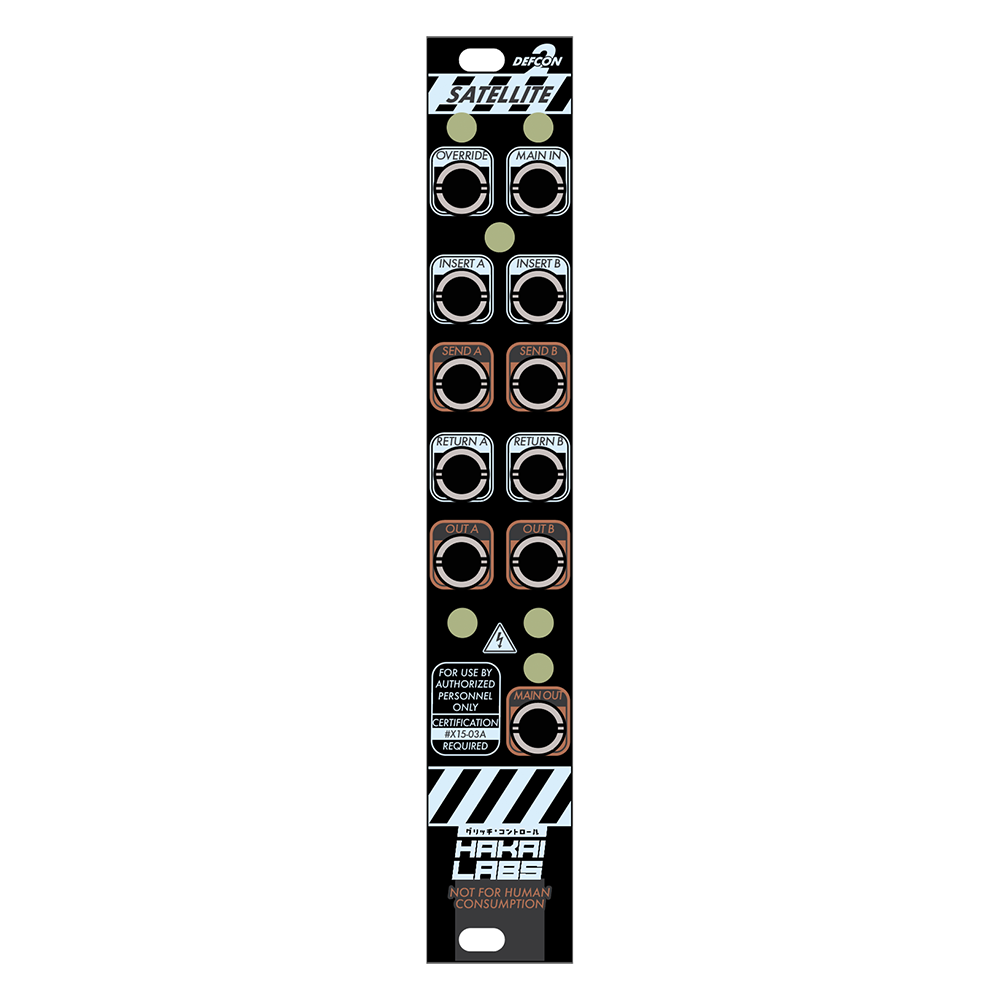 Hakai Labs DEFCON 2 Satellite - CV controlled dual-path signal router eurorack module with raw copper front panel